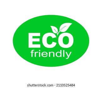 Eco Friendly Environment. Green vector ECO sticker. Paper label isolated.