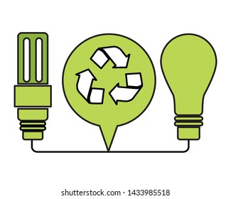 eco friendly environment light bulb recycle vector illustration