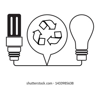 eco friendly environment light bulb recycle vector illustration