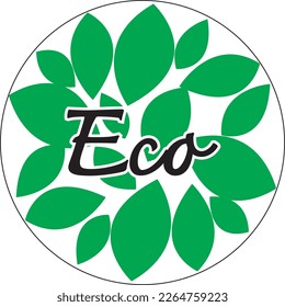 Eco friendly environment symbol icon vector for saving the earth global warming campaign growing plants reduce reuse recycle sign backdrop heal the world leaves eco system education exhibition button