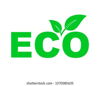 Eco Friendly Environment. Vector design element. Green ECO icon isolated.
