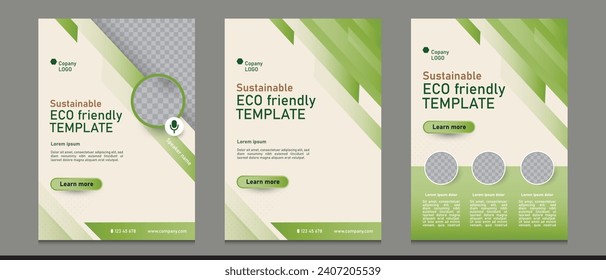 eco friendly environmentally sustainable business template background layout vector ad poster brochure, concept of renewable energy environment protec