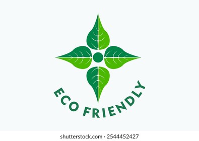 Eco friendly and environmentally sustainable logo design illustration	