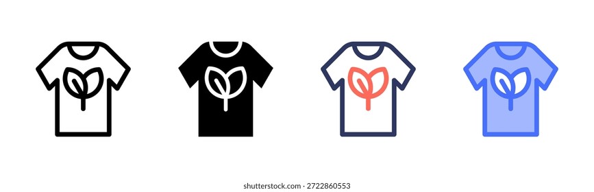 Conjunto de iconos de estilo multi de tela ecológica