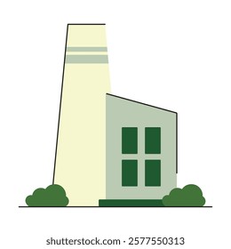 Eco friendly factory building vector