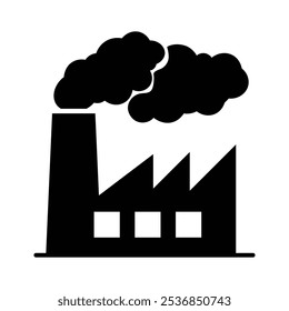 Eco friendly Factory icon in black flat glyph