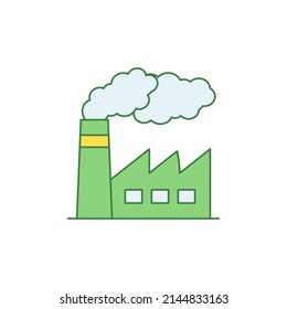Eco friendly Factory icon in color icon, isolated on white background 