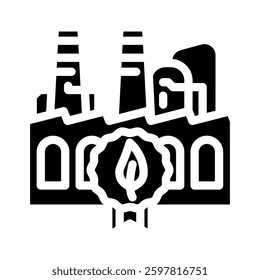 eco friendly factory sustainable beauty glyph icon vector. eco friendly factory sustainable beauty sign. isolated symbol illustration