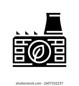 eco friendly factory sustainable beauty glyph icon vector. eco friendly factory sustainable beauty sign. isolated symbol illustration