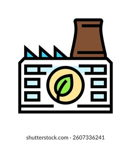 eco friendly factory sustainable beauty color icon vector. eco friendly factory sustainable beauty sign. isolated symbol illustration