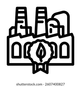 eco friendly factory sustainable beauty line icon vector. eco friendly factory sustainable beauty sign. isolated contour symbol black illustration