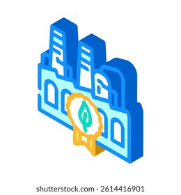eco friendly factory sustainable beauty isometric icon vector. eco friendly factory sustainable beauty sign. isolated symbol illustration
