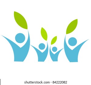 Eco friendly family concept - vector illustration