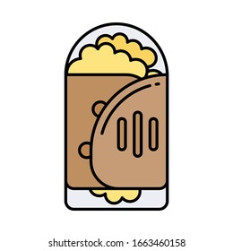 Eco friendly Food Wrap Concept,  Natural Kraft Paper Chlorine Free Apple Pie Wrapper on white background, Hamburger & Hot Shawarma Foil Bags vector icon design