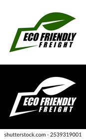 eco friendly freight logo icon design vector
