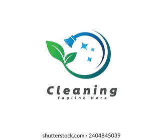 Eco Friendly Fresh Natural Clean Logo Design Template. Premium Cleaning Services Logo.