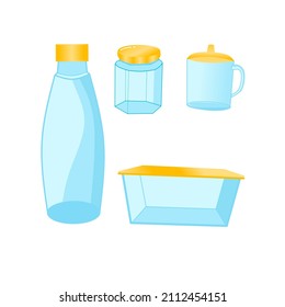 Embalaje de vidrio ecológico, conjunto de frascos, botellas y cajas para el almacenamiento de alimentos y líquidos