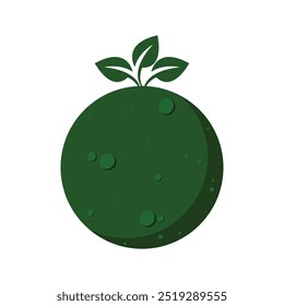 Eco friendly Go Green icon - green pin. vector illustration of go green leaves on the top of the earth