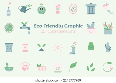 Eco Friendly Graphic Illustration Sets