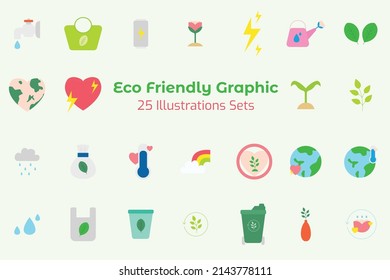 Eco Friendly Graphic Illustration Sets