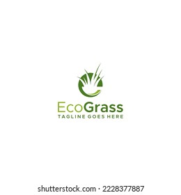 Letra e con diseño de logotipo de césped