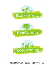 Eco Friendly Green Banner Concept. Fresh Vector Organic Design Icons