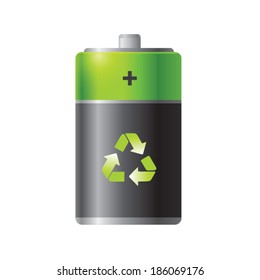 Umweltfreundliche grüne Batterie im Silber-Look