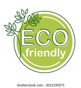 Eco friendly green bubble with tree ein thin line - emblem for healthy or natural food products, cosmetics, packaging marking or clear technology - isolated vector emblem