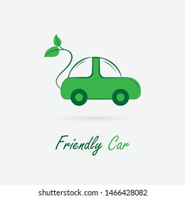 eco friendly green car logo