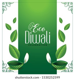 eco friendly green diwali concept background with leaves