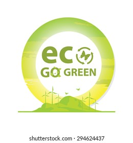 Eco friendly green energy.  save world vector illustration 3