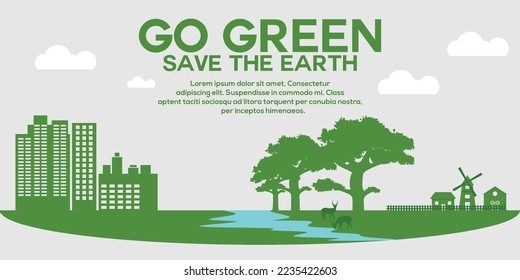 Eco Friendly and Green Energy Silhouette Vector Design Elements Isolated on grey Background Alternative energy Concept Vector Banner Design or Isolated Design Elements Technological