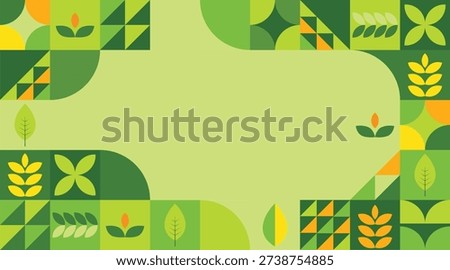 Eco Friendly Green Geometric Leaf Nature Pattern Background