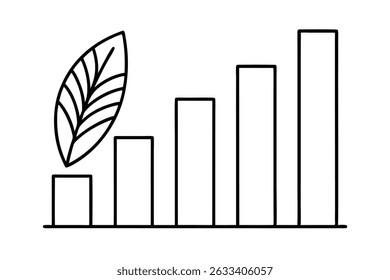 Gráfico de crecimiento ecológico que muestra el progreso y las tendencias positivas de sostenibilidad