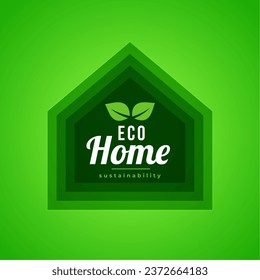 eco friendly green housing concept background with leaves design vector