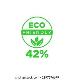 Eco friendly green leaf label sticker. 