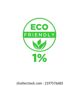 Eco friendly green leaf label sticker. 