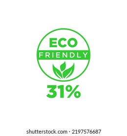 Eco friendly green leaf label sticker. 