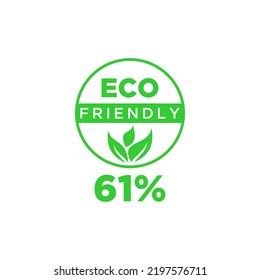 Eco friendly green leaf label sticker. 