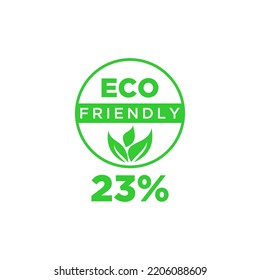 Eco friendly green leaf label sticker. 