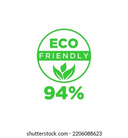 Eco friendly green leaf label sticker. 