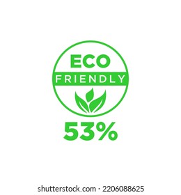 Etiqueta ecológica de hoja verde. 