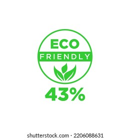Eco friendly green leaf label sticker. 