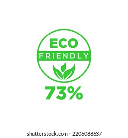Eco friendly green leaf label sticker. 