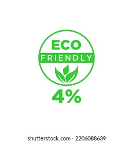 Eco friendly green leaf label sticker. 