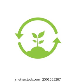 Eco friendly green leaf Logo icon flat design