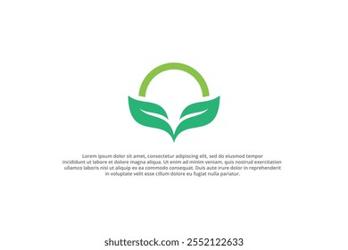 eco friendly green leaf logo circle