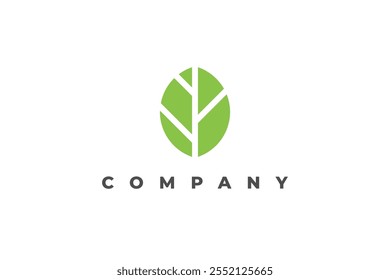 eco friendly green leaf logo simple