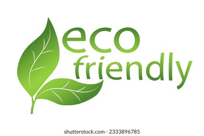 Eco friendly green logo on a white or transparent background with green leaves. The concept of green ecology, clean ecology, environmental friendliness of products