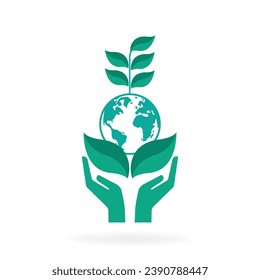 eco friendly green nature icon concept